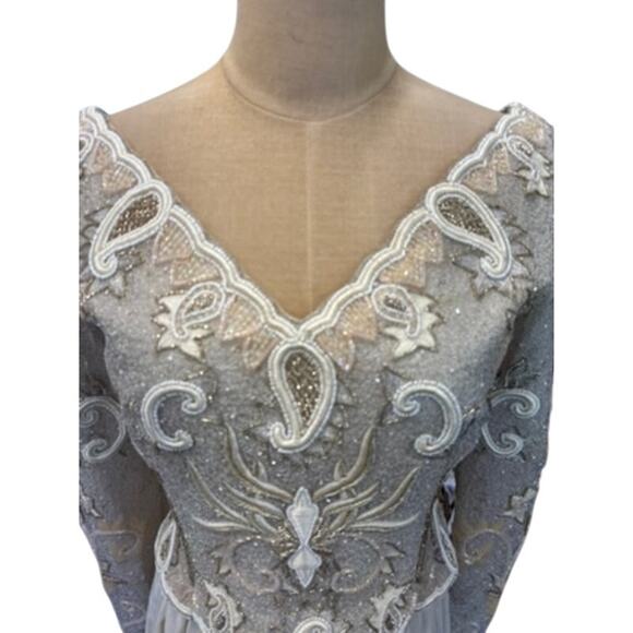 "RICHILENE" VTG Rare Find Formal Gown SZ S? Beadwork Princess Fairy PLZ READ!! - Picture 2 of 16